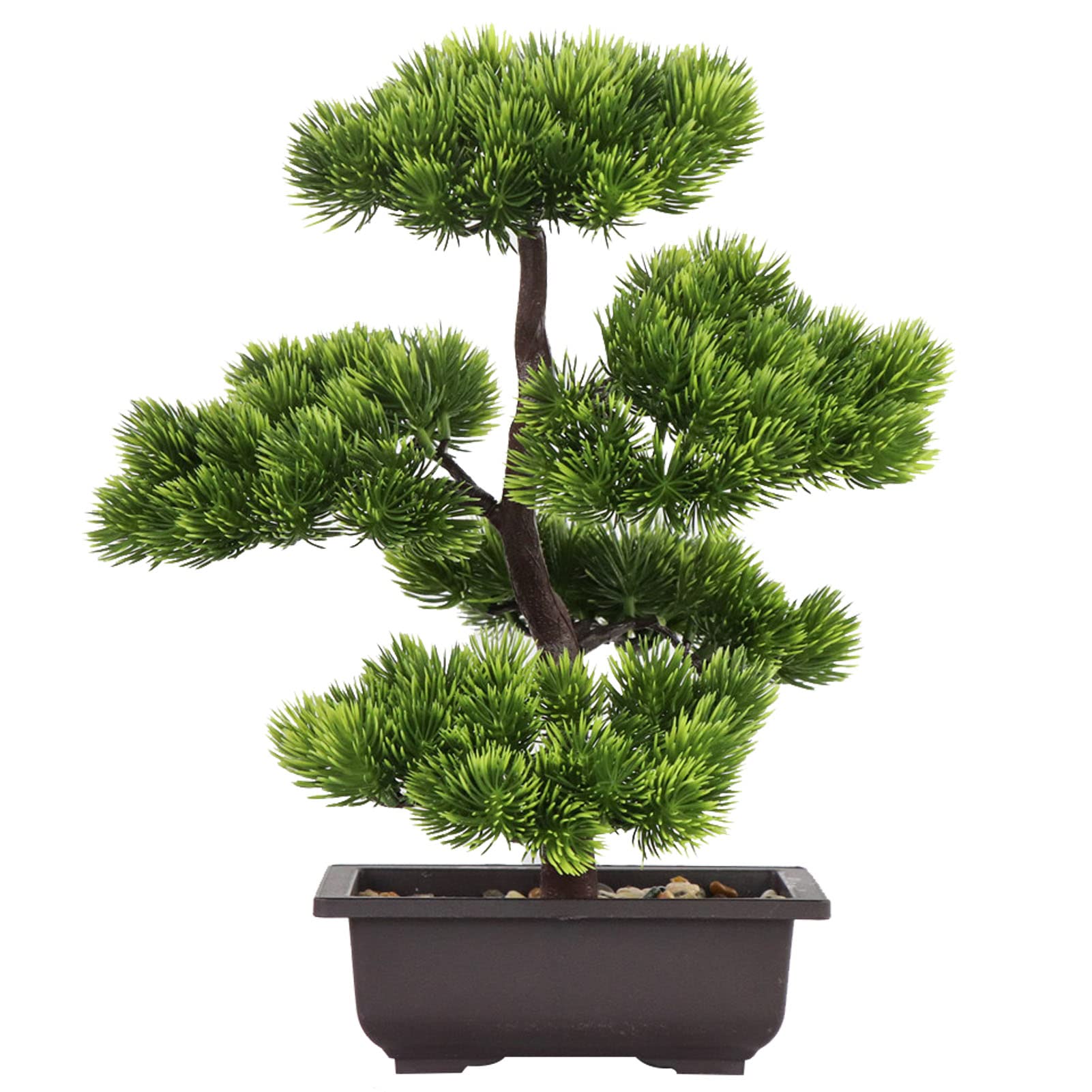 AIVORIUY Artificial Bonsai Tree Fake Plant Decoration Potted Tree Small Faux House Plants Plastic Japanese Pine for Home Indoor Office Fairy Garden Windowsill Desktop Display Zen Decor
