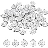 MECCANIXITY Alphabet Enamel Letter Charm Pendant for Jewelry Making, Bracelet Craft