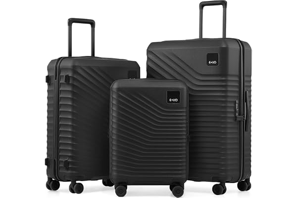 Coolife Luggage 3 Piece Set Hardside Lightweight Suitcases: Upgraded Durable PC Travel Luggage with Dual Spinner Wheels & TSA