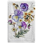 MFTJYO Purple Hand Towels for Bathroom Purple Decorative Towels Watercolor Flower Towels Sets of 2 Soft 100 Percent Cotton Towel Set Luxury Bath Towels Face Towel 16" X 30"