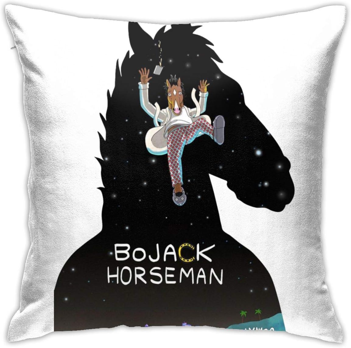 WXCC BoJack Horseman Square Decorative Pillow Case BoJack Horseman Multicoloured Generalduty Pillow Case