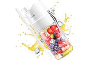 VIVIDMOO Portable Blender, Shakes and Smoothies Personal Blender, 16 Oz Portable Smoothie Blender, 5000mAh Portable Blender Rechargeable, Fresh Juicer Personal Blender, BPA-Free Smoothies Blender (White)