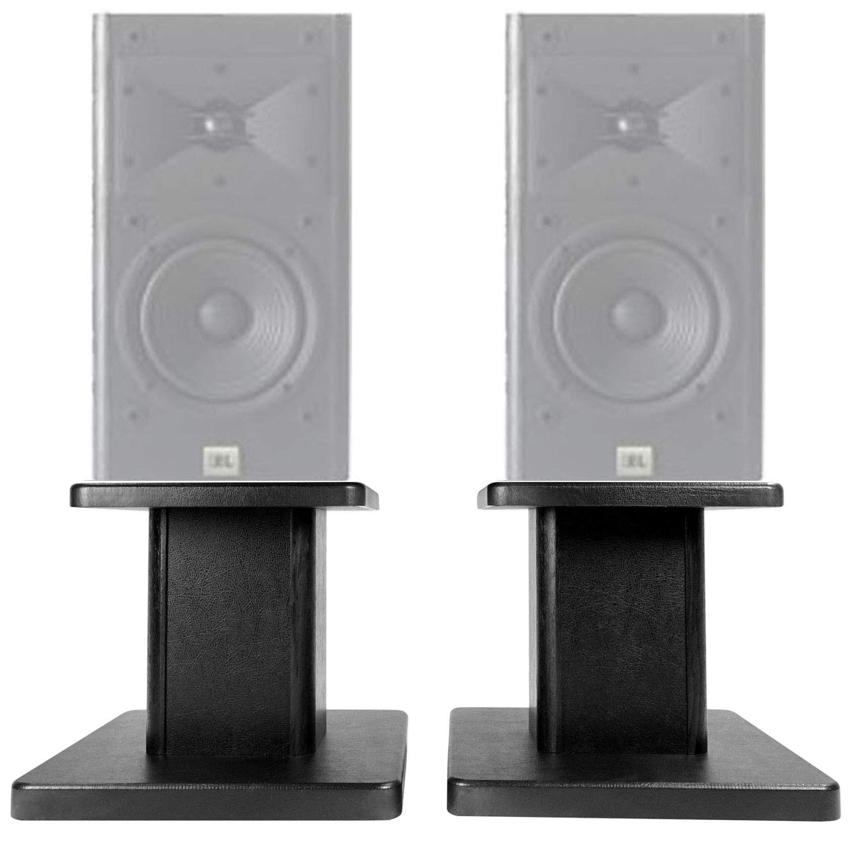(2) 8 Black Bookshelf Speaker Stands For JBL Arena 130 Bookshelf Speakers