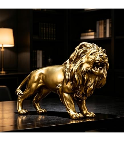 Amazon.com: MMOS X Lion Figurine, Resin Wildlife Animal Statue