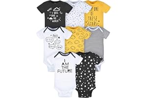 Gerber unisex-baby 8-pack Short Sleeve Onesies Bodysuits