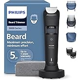 Philips Beard Trimmer 5000 Series - Self-sharpening Metal Blades, 40 Lock-in Settings, BeardSense Technology, Hair Collector,