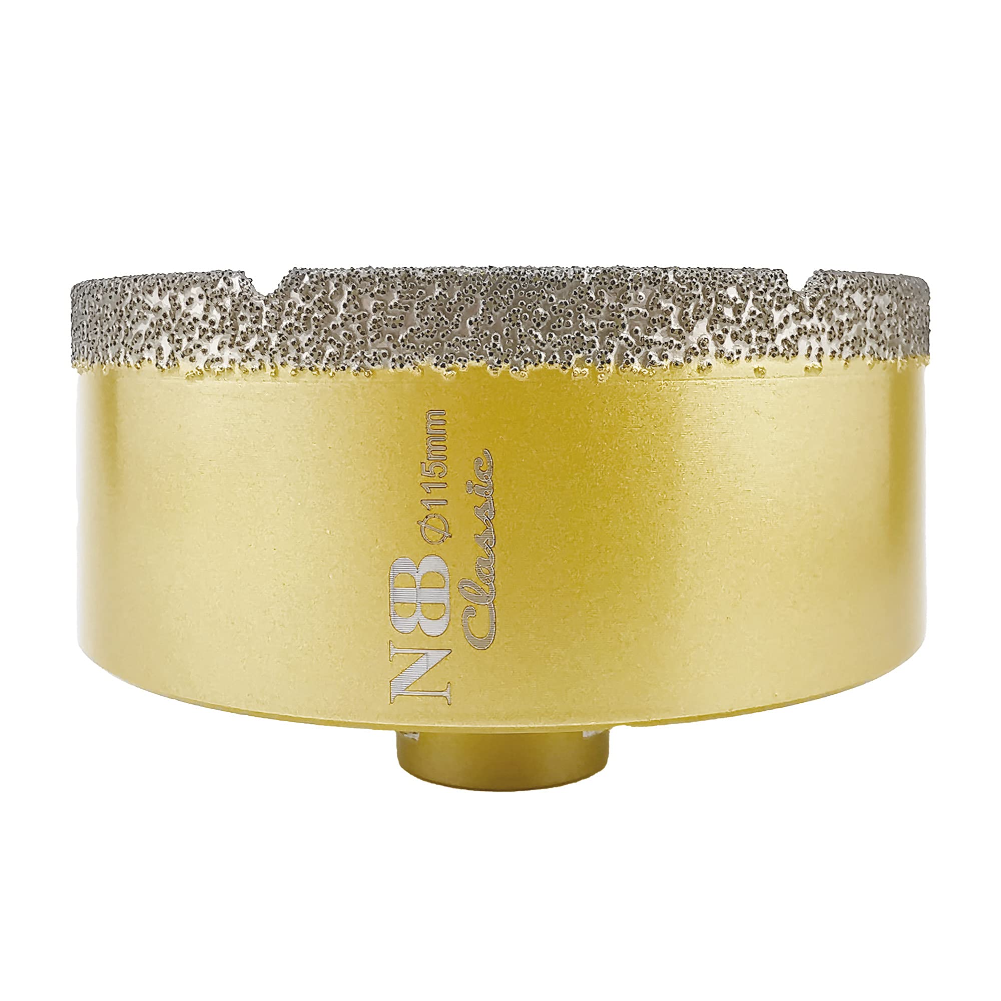 NBB vacuum brazed diamond hole saw with M14, Classic Golden type, diamond drill bit for dry or wet drilling professionally on hard porcelain, ceramic, tile, granite,marble,for angle grinder(1, 115mm) — image 1