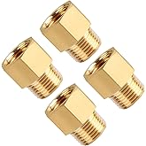 SUNGATOR Brass Pipe Fitting, 1/2" NPT Male Pipe x 1/2" NPT Female Pipe Brass Fitting Adapter, 1/2 Inch Male to 1/2 Inch Femal