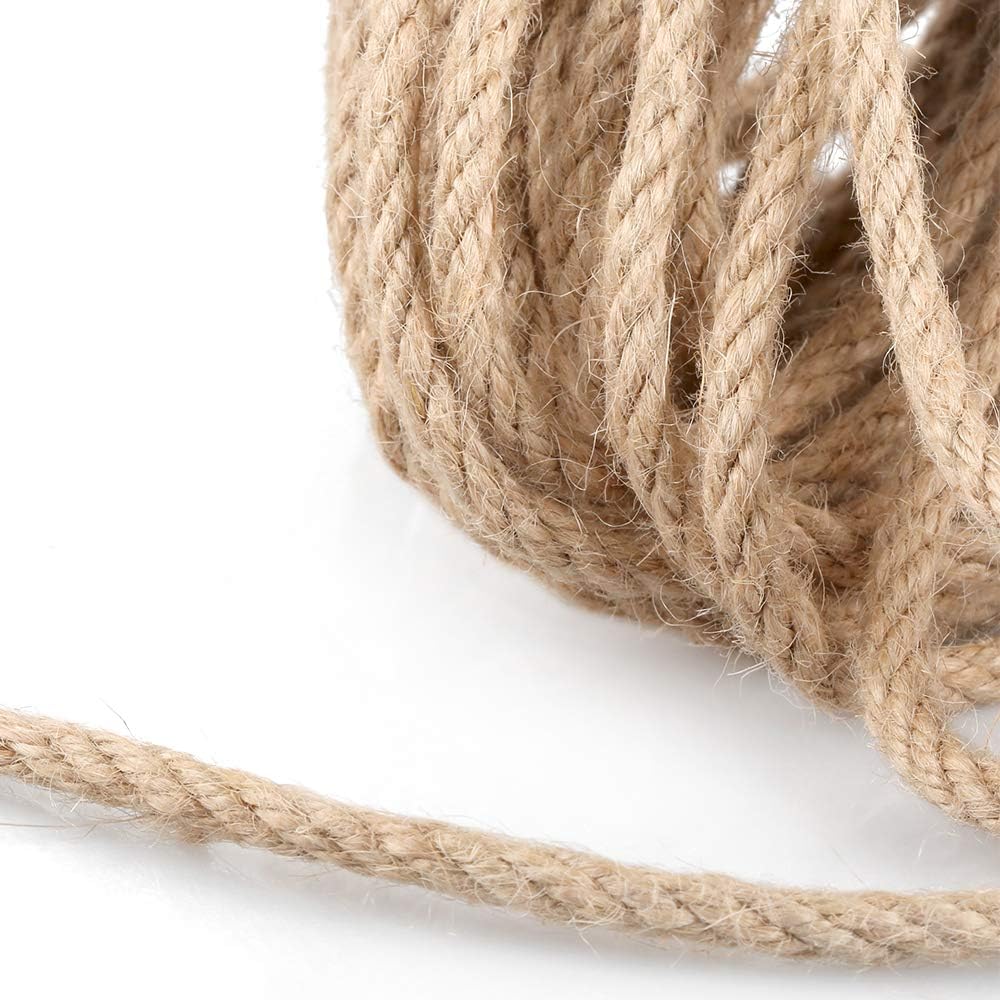 KINGLAKE 6 mm Thick Garden Jute Rope String Natural 20m Strong Hemp Rope Cord Art Craft Twine For Gift Packing Garden Bundling - Image 5