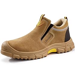 GLANOUDUN Steel Toe Shoes for Men Slip on Welding