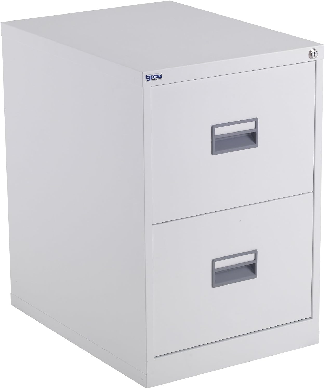 Talos Heavy Duty Steel Filing Cabinet, 40 kg Drawer Tolerance, White, 2