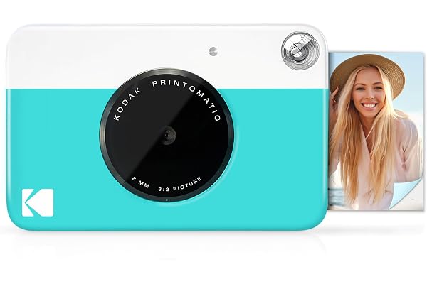 KODAK Printomatic Full-Color Instant Print Digital Camera, Zink 2x3" (5.1x7.5 cm) Sticky-Back Photo Paper, 5MP, Portable, Creative Fun Gift for Birthday, Christmas, Holiday, Blue