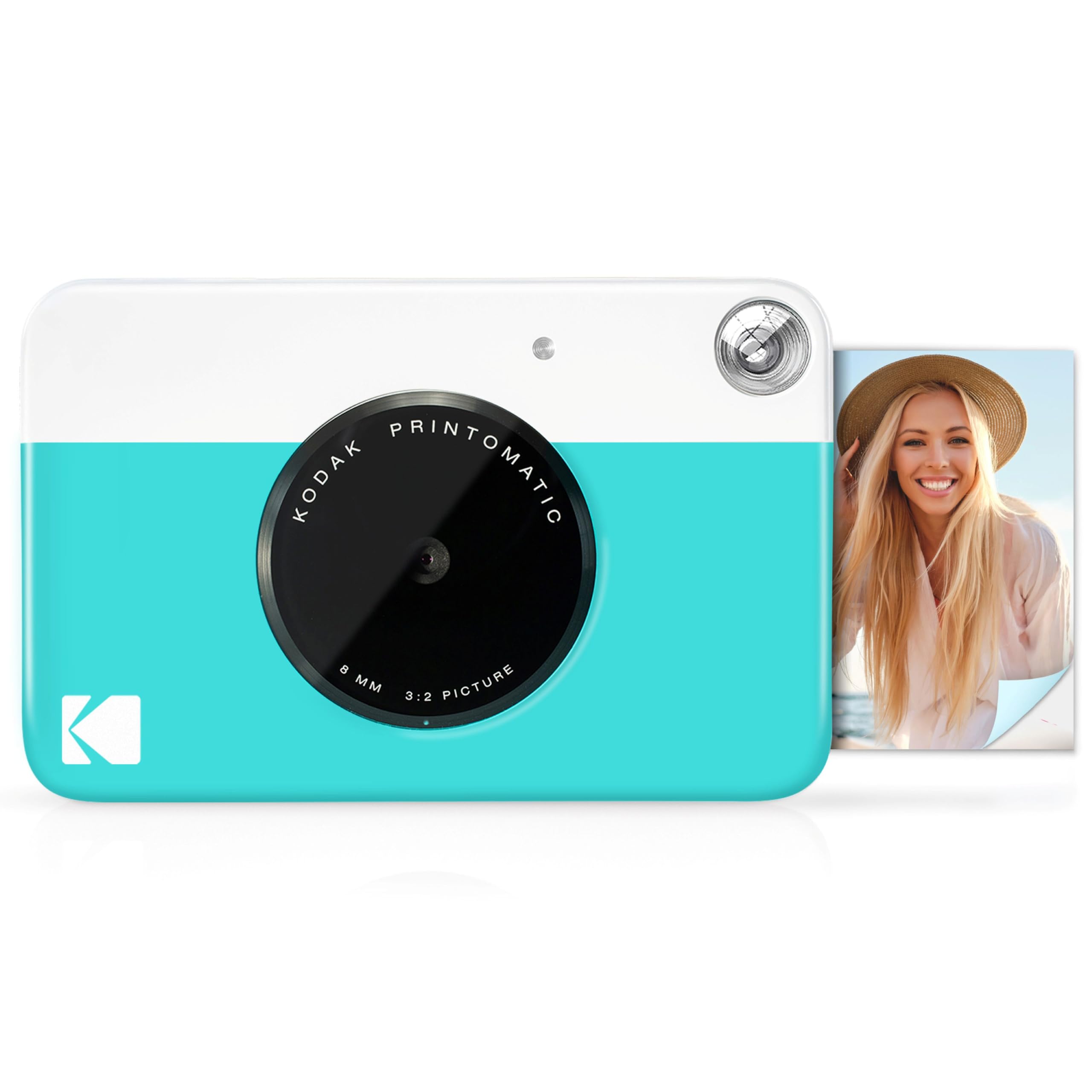 KODAK Printomatic Cámara digital de impresión instantánea a todo color, papel fotográfico adhesivo Zink de 2 x 3 pulgadas (5,1 x 7,5 cm), 5 MP, portátil, regalo creativo y divertido para cumpleaños, Navidad, vacaciones, azul