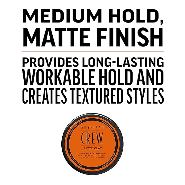 AMERICAN CREW MEN’S HAIR MATTE CLAY, LIKE HAIR GEL WITH MEDIUM/HIGH HOLD, 3 OZ