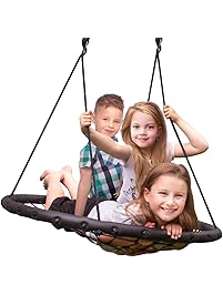 Sorbus Spinner Swing &ndash; Kids Indoor/Outdoor Round Web Swing &ndash; Great for Tree, Swing Set, Backyard, Playground, Playroom &ndash; Accessories Included (40" Net Seat)