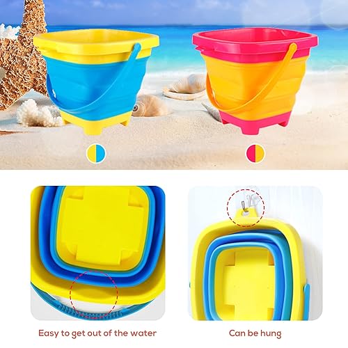 Pcs Foldable Sand Bucket,Silicone Collapsible Sand Buckets