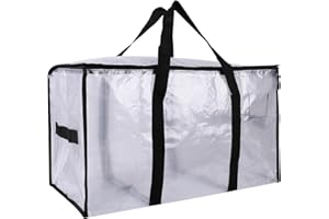 Heavy Duty Flip-top Extra Large Moving Bags with Strong Zipper & Comfortable Handles, Sturdy & Durable Clothes Storage Bags T