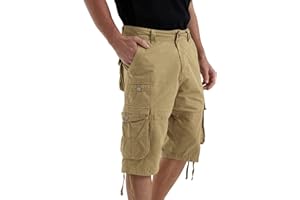 JAWERU Cargo Shorts for Men Multi Pockets Mens Shorts Below Knee Casual Hiking Summer Shorts