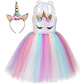 Tutu Dreams Handmade Sequin Unicorn Dress for Girls 1-10Y with Headband Birthday Dance Party Dresses