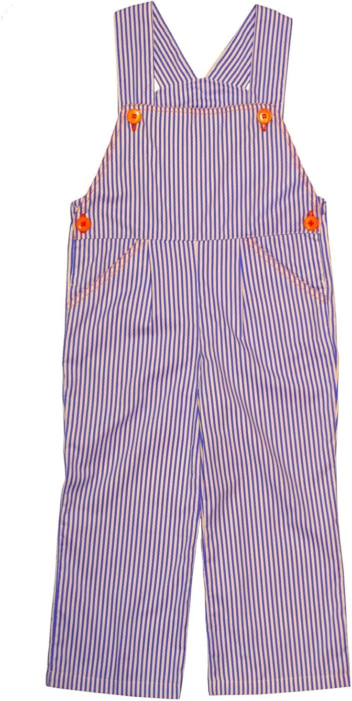 orange and blue overalls shorts