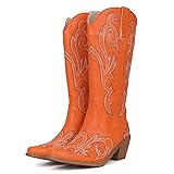 MRKEWUNEY Classic Cowboy Boots for Women - Pointed