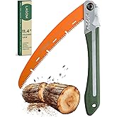 LAGOM Folding Camp Saw for Cutting Branches, 11.4" Curved Blade | SK5 Steel, Ergonomic Handle, One-Hand Use, Secure Lock | Foldable Pruning Tool for Camping, Gardening, Survival, Kayaking, Outdoors