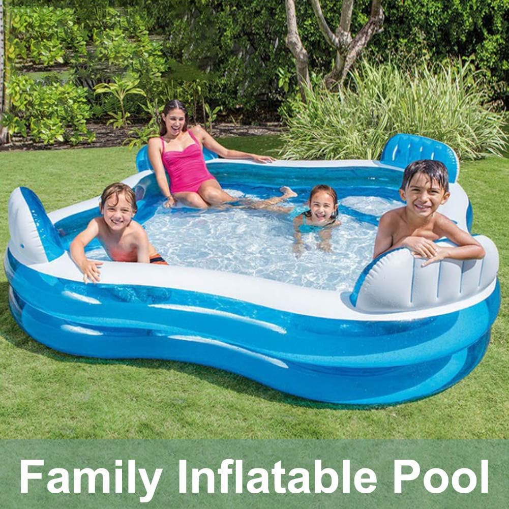 inflatable pool with seats and cup holders