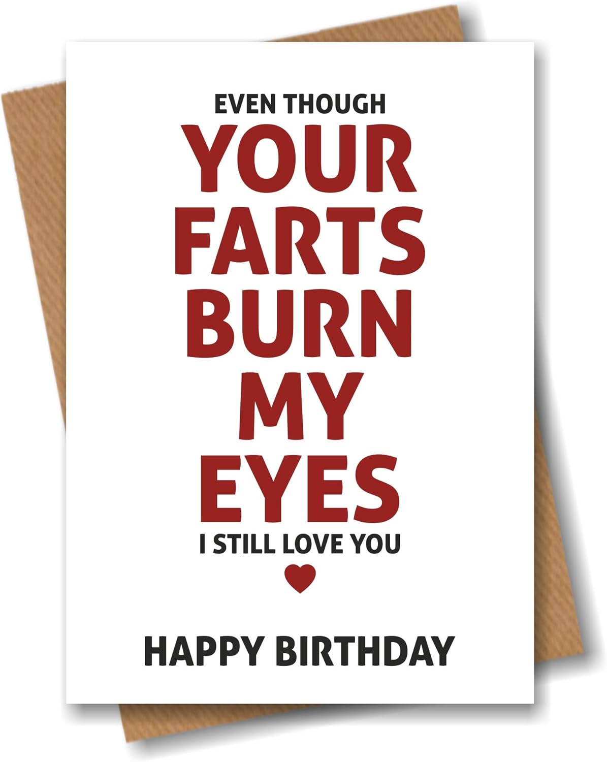 Farts Birthday Greeting Card Funny Humour Husband Men Boyfriend Him Girlfriend, Brown/White, 210mm x 148mm