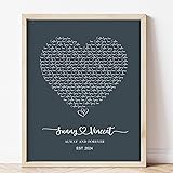 Custom Song Lyrics Poster - Personalized Heart
