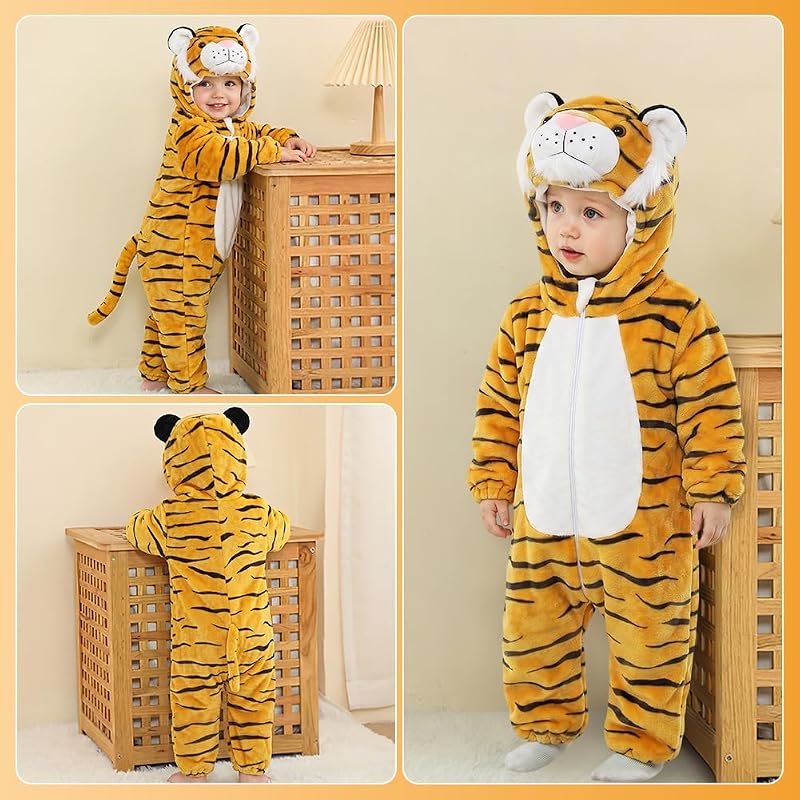 Combinaison Bébé, Unisexe Hiver Bébé Grenouillères Animal, Tigre-80 — photo 5 sur 7