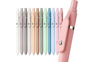 Sooez 12 Pack Ballpoint Pen, Retractable Black Pen ballpoint Smooth Writing | Comfort Grip Fidget Pen for Journaling, Cute Of
