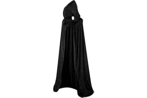 TOONRAIN Unisex Full Length Velvet Cape with Hood Adult Halloween Costume Cloak Vampire Witch Cosplay for Women