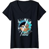 Womens Danny Phantom Split Face Going Ghost Transformation V-Neck T-Shirt