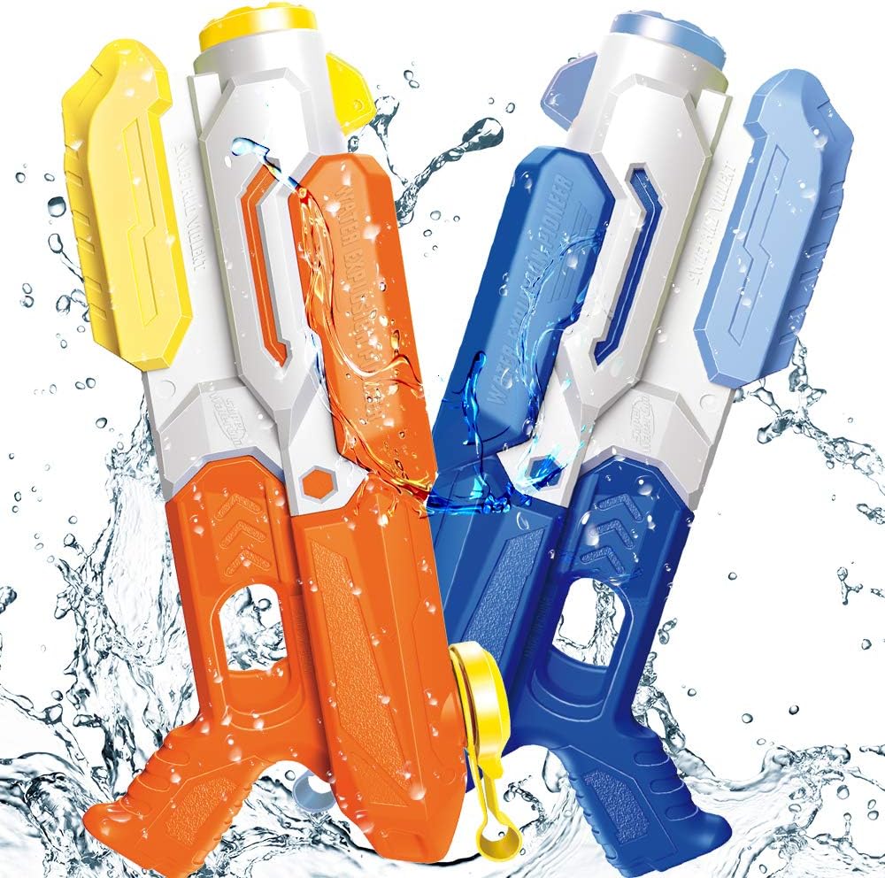 Scientoy Water Gun , 2 Pack Water Guns for Kid , Squirt Guns 1200CC High Capacity &30-35 Feet Shooting Range, Gifts for Children & Adult Summer Swimming Pool Beach Water Fighting Party: Toys & Games