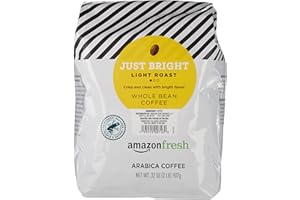 Amazon Fresh, Just Bright Whole Bean Coffee Light Roast, 32 Oz