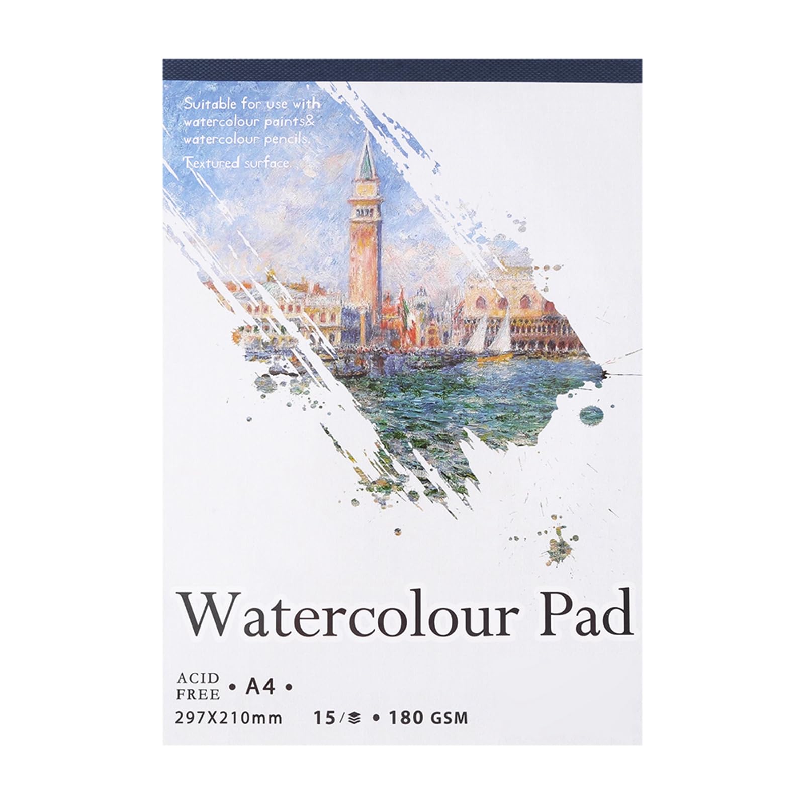 15 Sheets180gsm, A4 Artist Sketch Pad Watercolor Paper Notebook, Watercolour Pad for Painting Drawing Diary Notebook(A4) Office Supplies