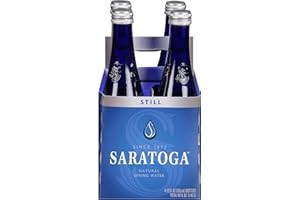 Saratoga Still Spring Water, Glass Water Bottle, 12 Oz, Pack of 4