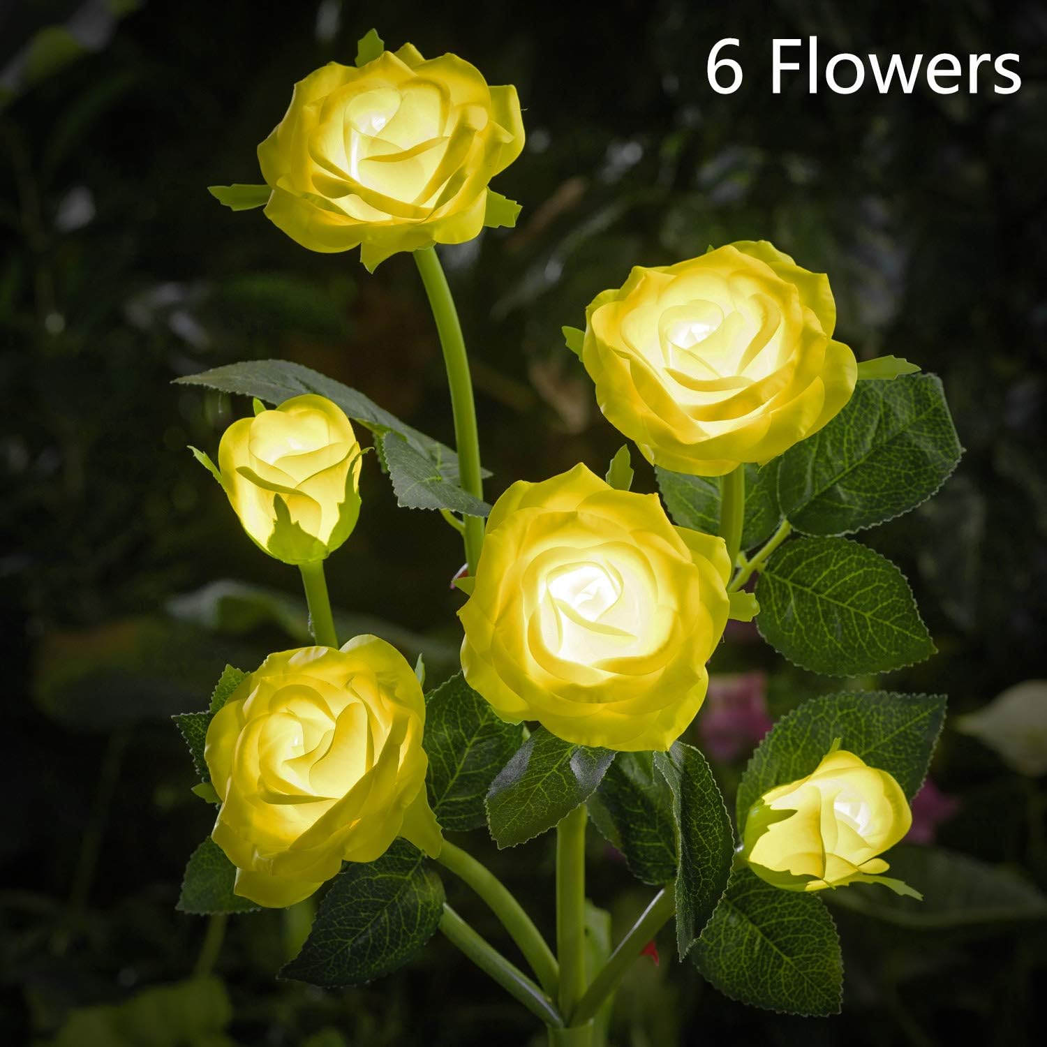 HAPJOY Solar Flower Lights Outdoor Waterproof Decorative LED Solar