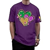 ELDPS Mardi Gras Shirts for Men: Fat Tuesday T-Shirt Carnival Tees New Orleans Party Short Sleeve Tops