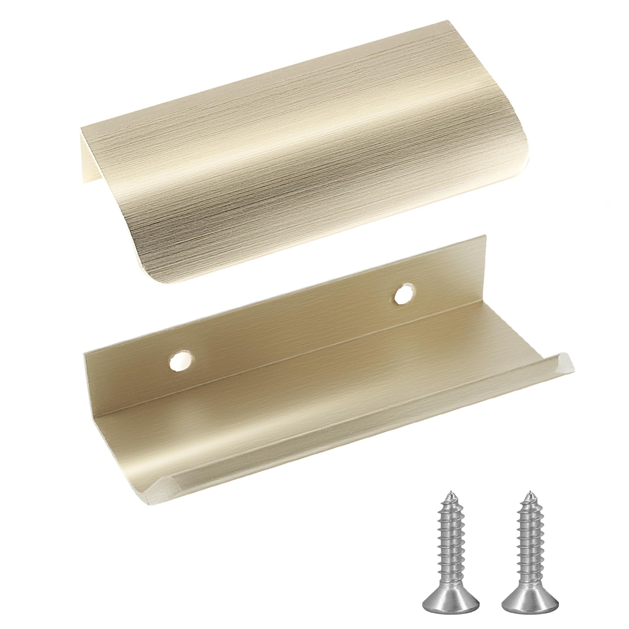Photo 1 of JOOJA 10 Pack Modern Style Finger Edge Pull Furniture Drawer Handles Hidden Cabinet Kitchen Drawer Handles Knobs Gold 80mm