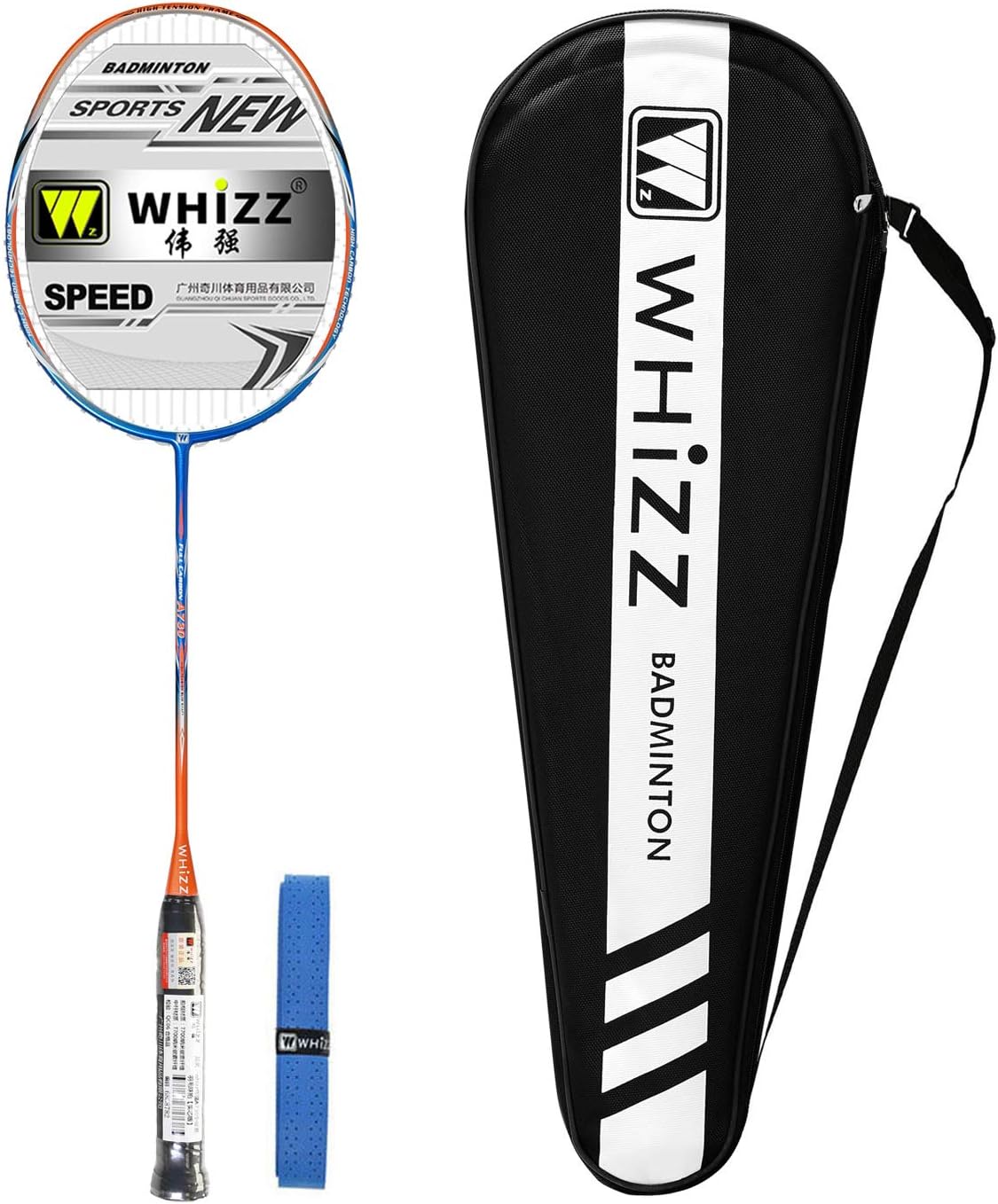 WHIZZ Badminton Racket Ultra-High Modulus Graphite 85g 24lbs with Bag/Grip