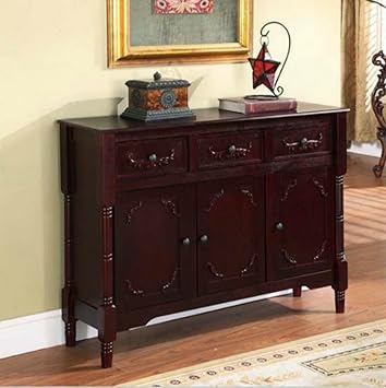 Wood Console Table With Storage This Accent Furniture Has 2 Cabinets And 3 Drawers W Adjustable Shelves Perfect Decor That Can Be Placed In Your