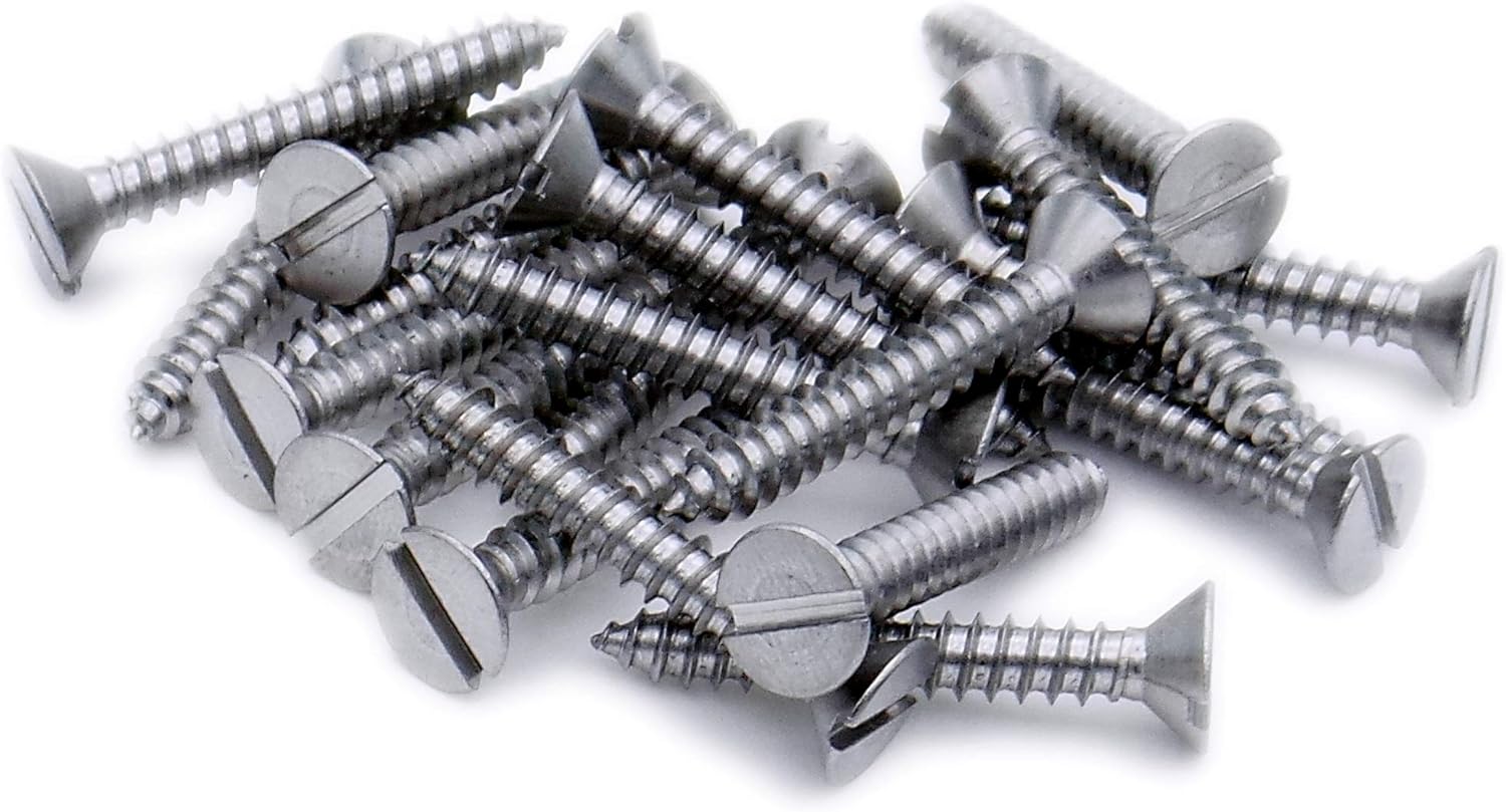 No.12 x 0.625 (5.5mm x 16mm) Slot Countersunk Self-Tapping Screw - Stainless Steel (A2) (Pack of 20), 5.5x16 - A2(20) - Image 3