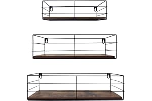 CRUGLA Floating Shelves Wall Mounted Set of 3, Hanging Storage Shelf for Bathroom, Living Room, Bedroom, Kitchen Home Decor