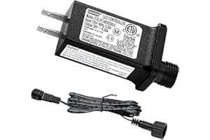 AIROADS 30V 0.3A Class 2 Power Supply Replacement LED Transformer IP44 LED Light Controller Low Voltage Transformer for Christmas String Light Inflatable Device (30V9W 8Modes 1PC)