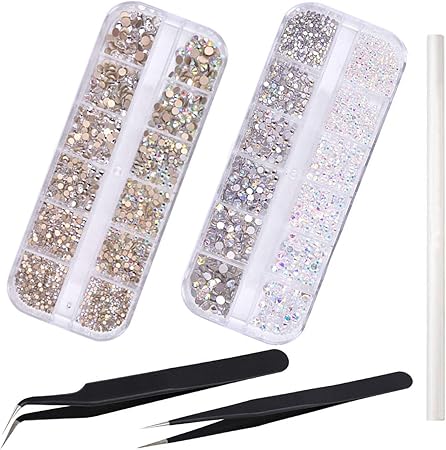 Amazon ネイルアートパーツ クリスタル Ab ラインストーン ネイル デコ用 カラーラインストーン セルフネイル レジン ネイル ネイル ピンセット2本付き1ポイントドリルペン ノーブランド品 ラインストーン 通販