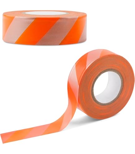 Tape Planet Orange Flagging Tape 1 3/16 x 31.200 ft Roll Non-Adhesive (12 Roll/Case