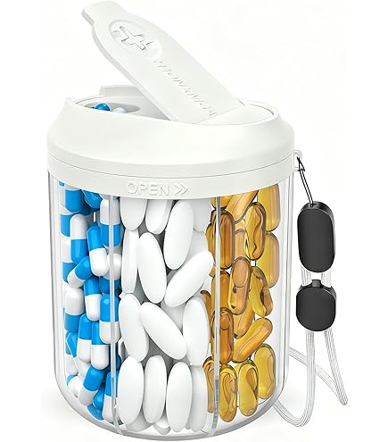 Amazon.com: HIONXMGA Pill Dispenser with 7 Large Compartments
