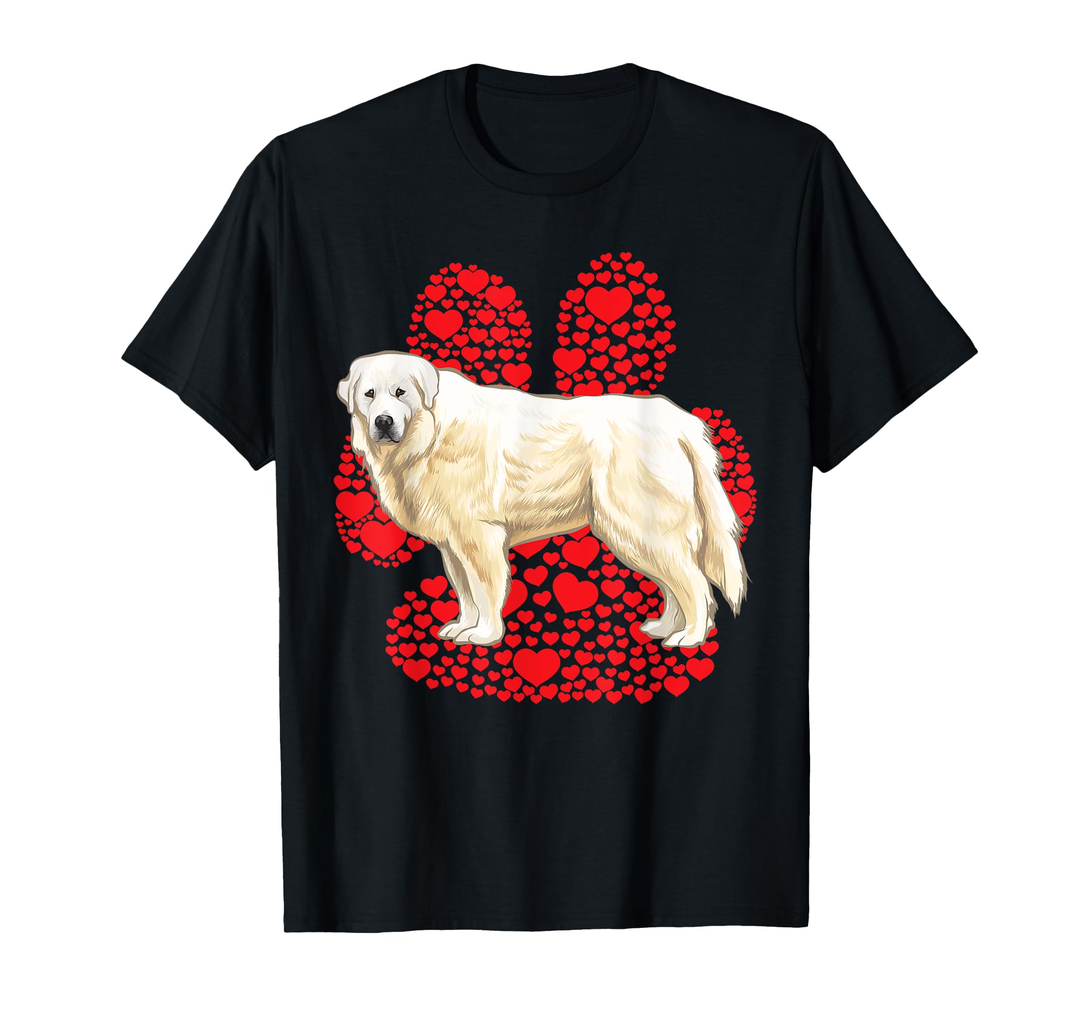Great Pyrenee Valentines Day Dog Love Paw T-Shirt