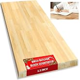 Butcher Block Countertop, Birch Unfinished Birch Workdesktop 36x25x1.5 in | 3ft Solid Birch Countertop, Laundry Room Countertop Work Top Kitchen Workface,DIY Home Offices, Study Desks and Entryway Top.